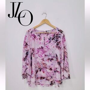 Jennifer Lopez Tropical Print Blouse